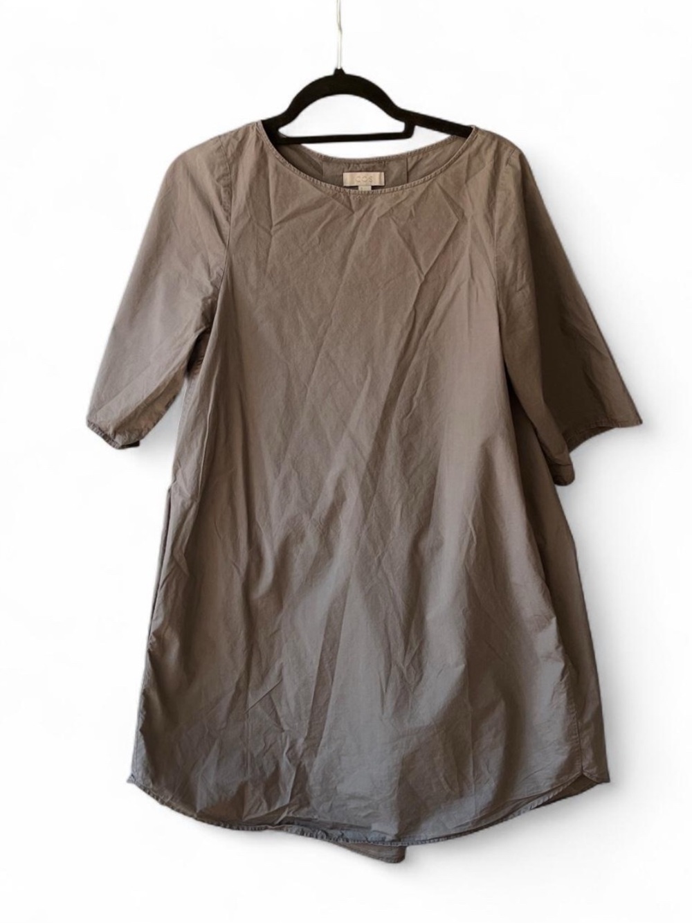 COS Gray A-line Cotton Shift Dress